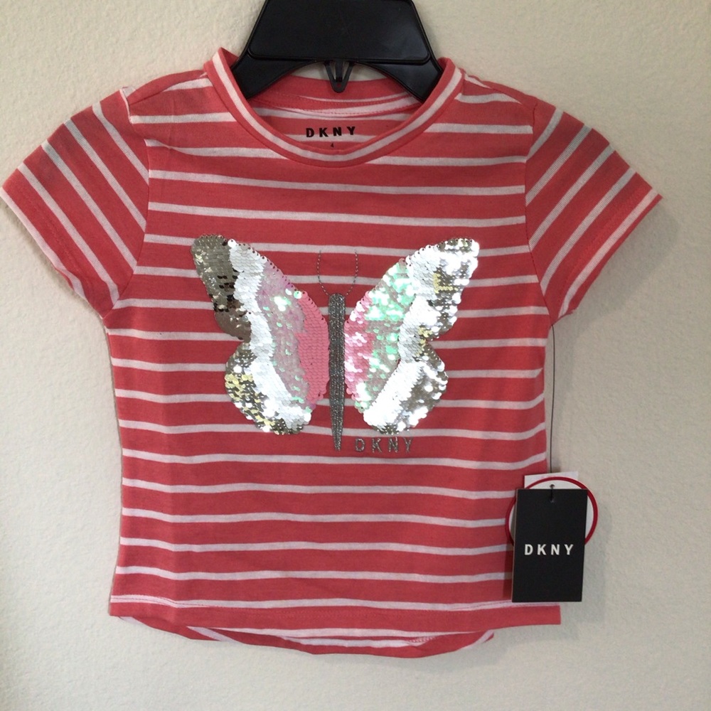 DKNY Sequin Butterfly Girl Top